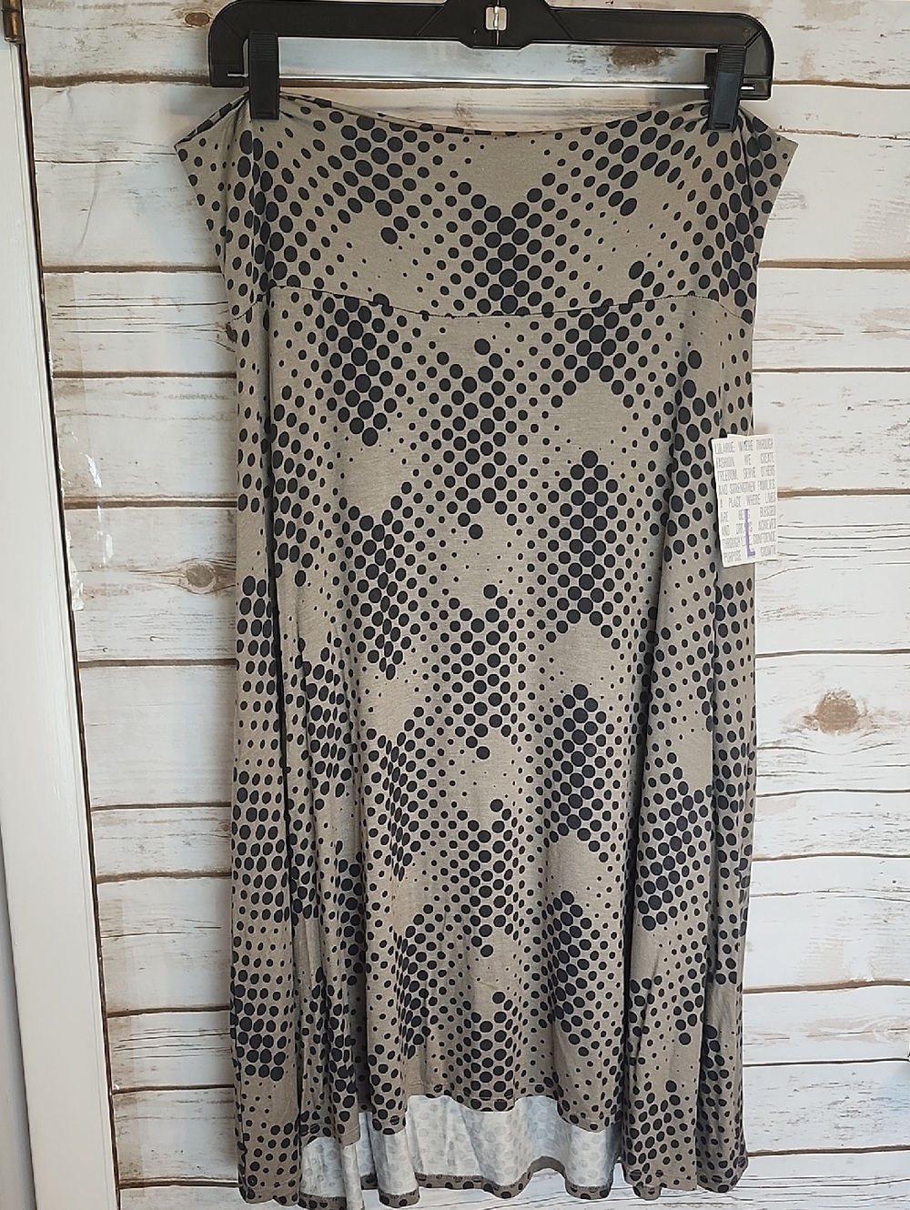 LuLaRoe Beige with Black Polka Dot Skirt